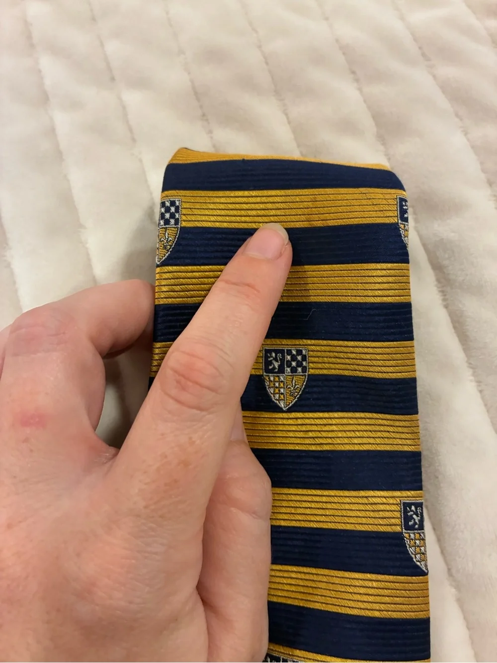 Brooks Brothers Makers All Silk Navy and Gold Tie
